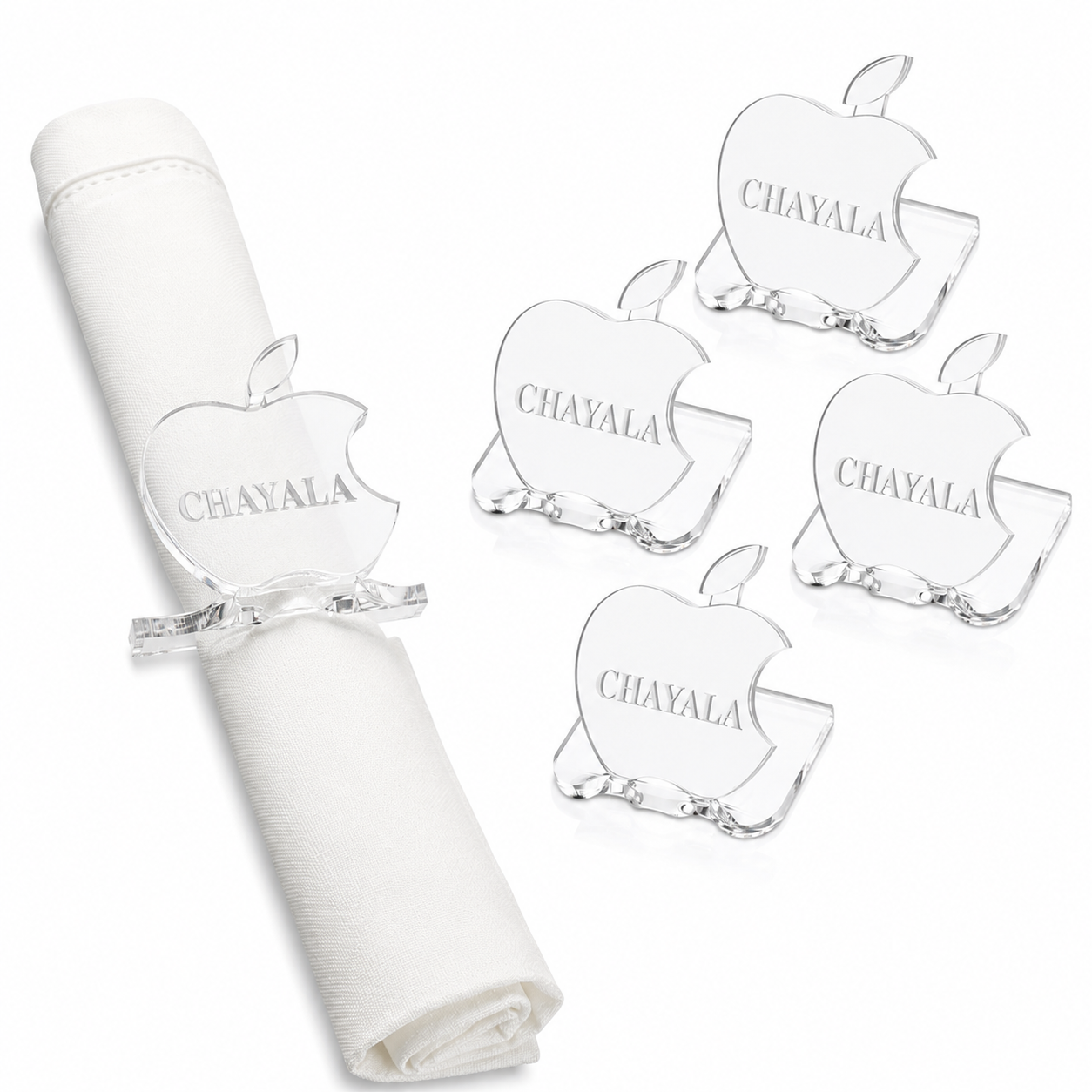 Personalized Apple Napkin Rings