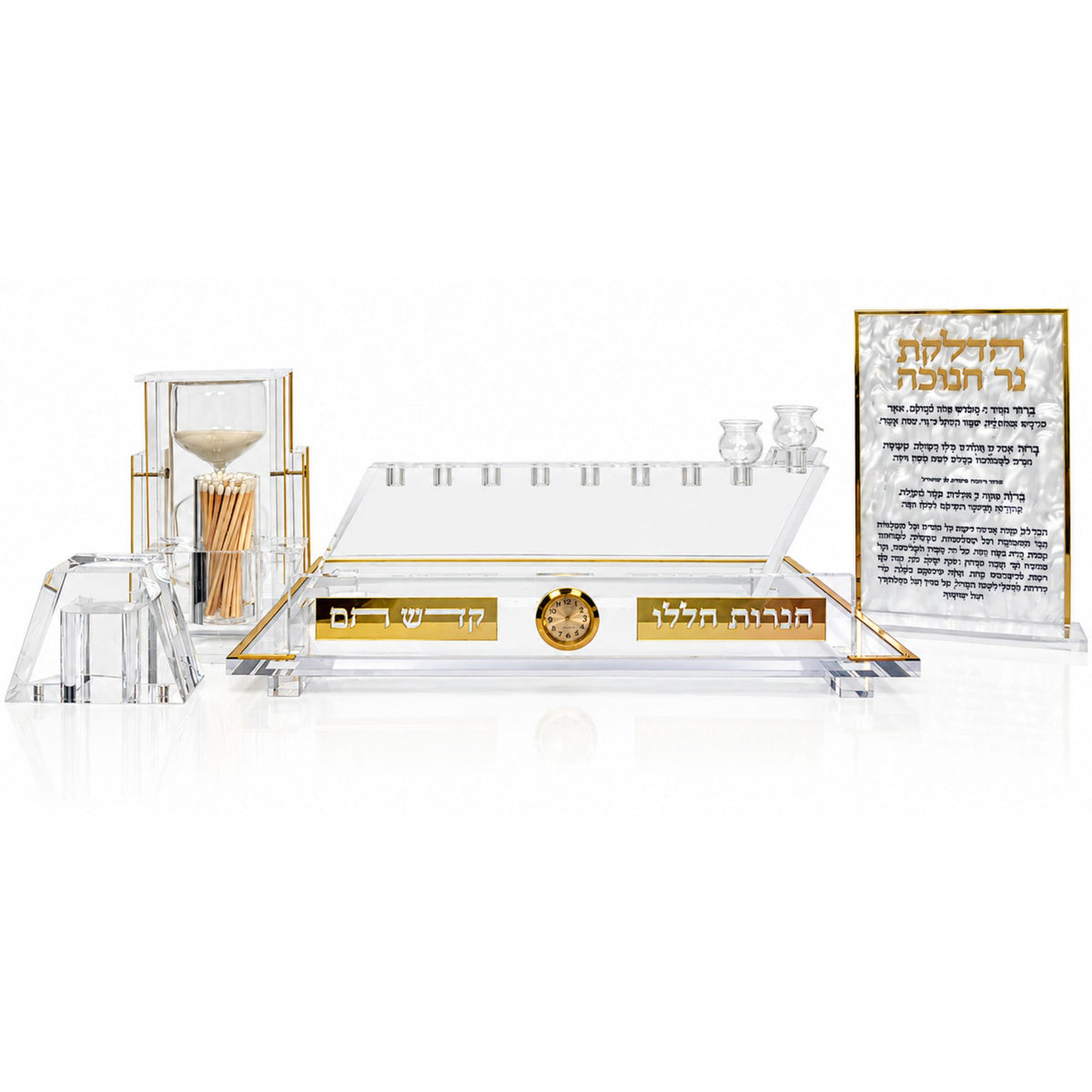 Deluxe chanukah set on a white background