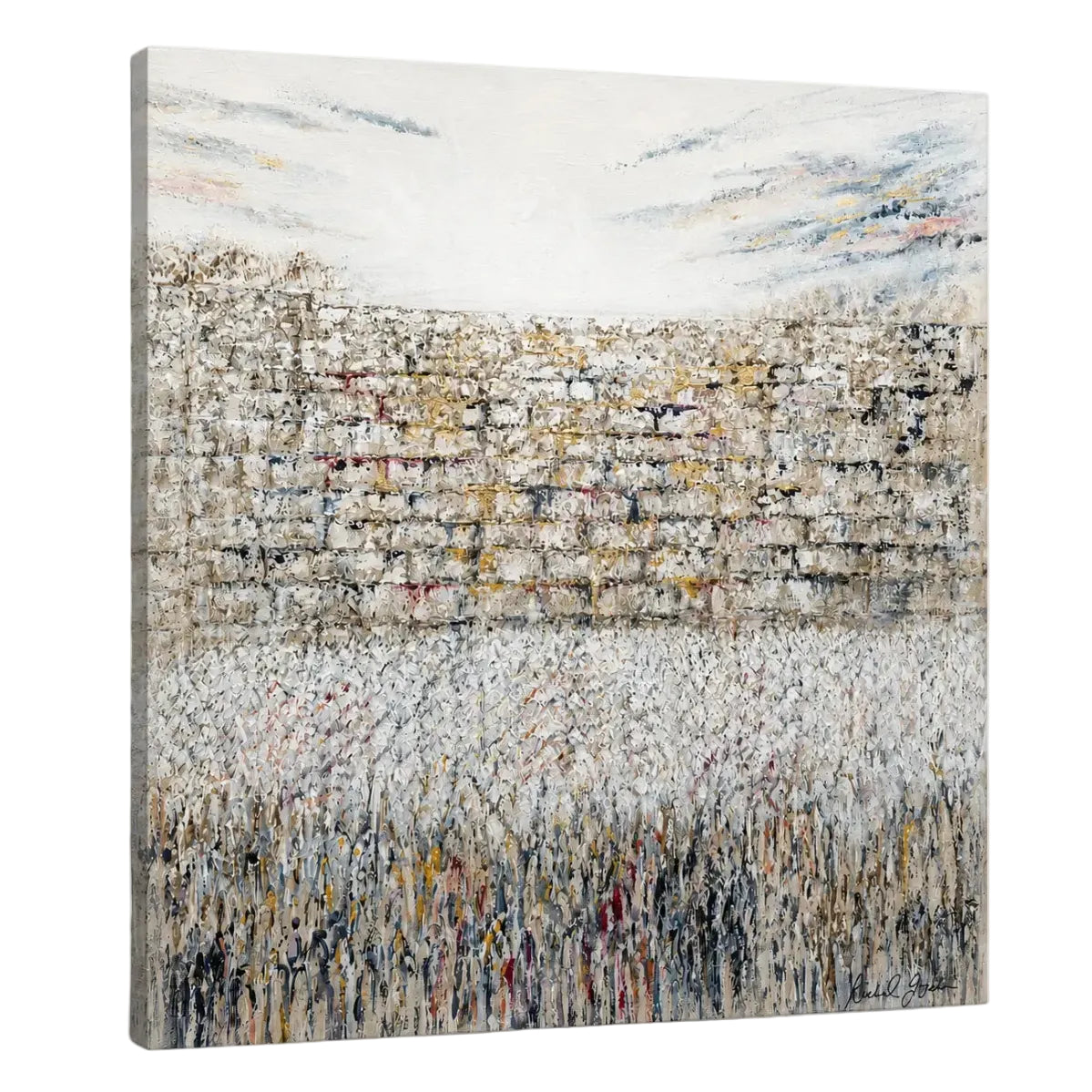 Birchas Kohanim stretched canvas Abstract painting with a textured surface on a white background - Zstander