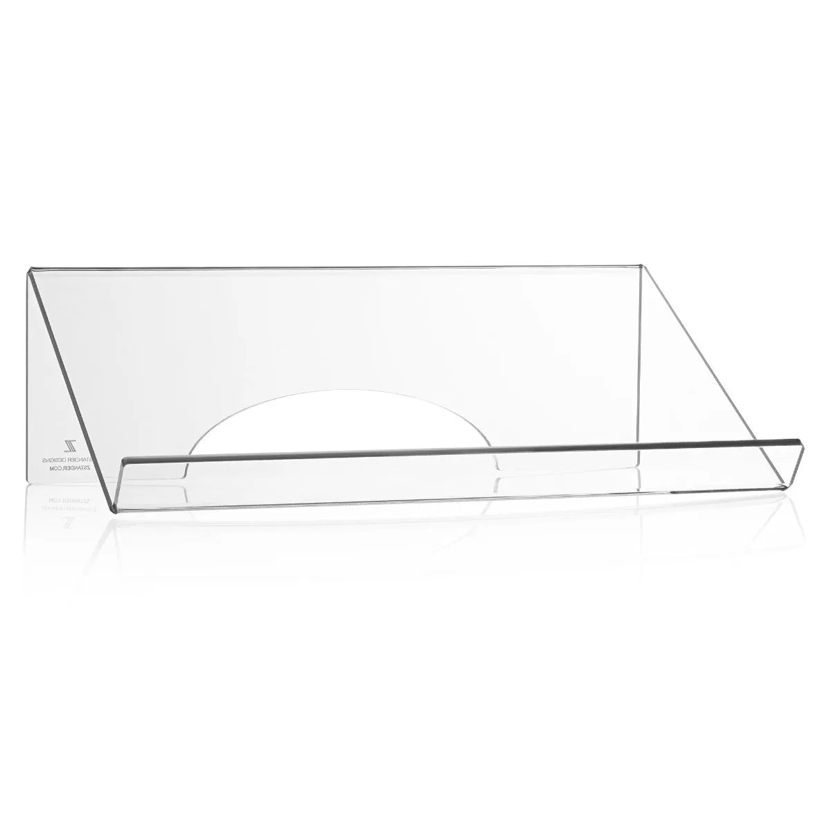 Clear lucite compact shtender on a white background - Zstander