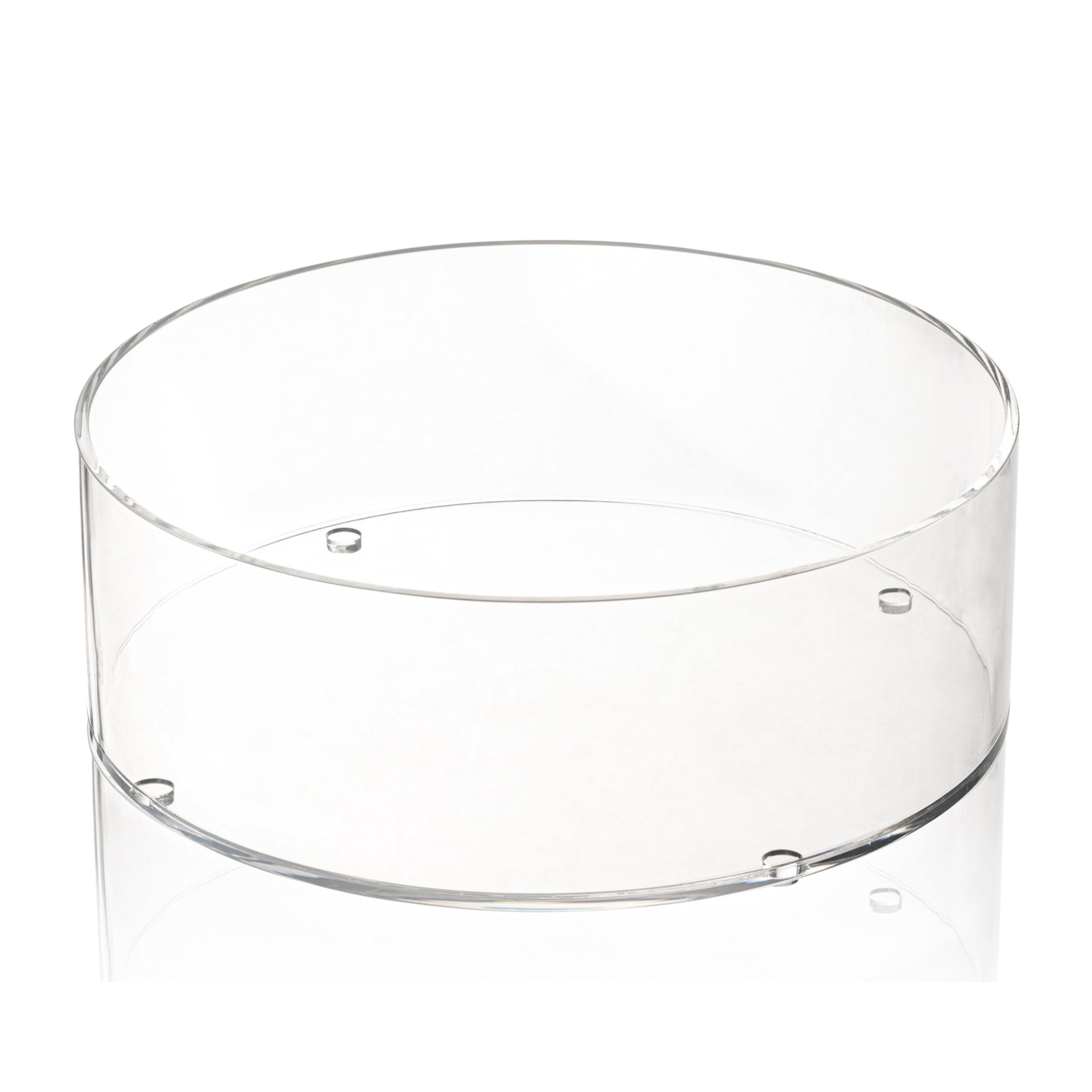 clear lucite washing bowl on a white background