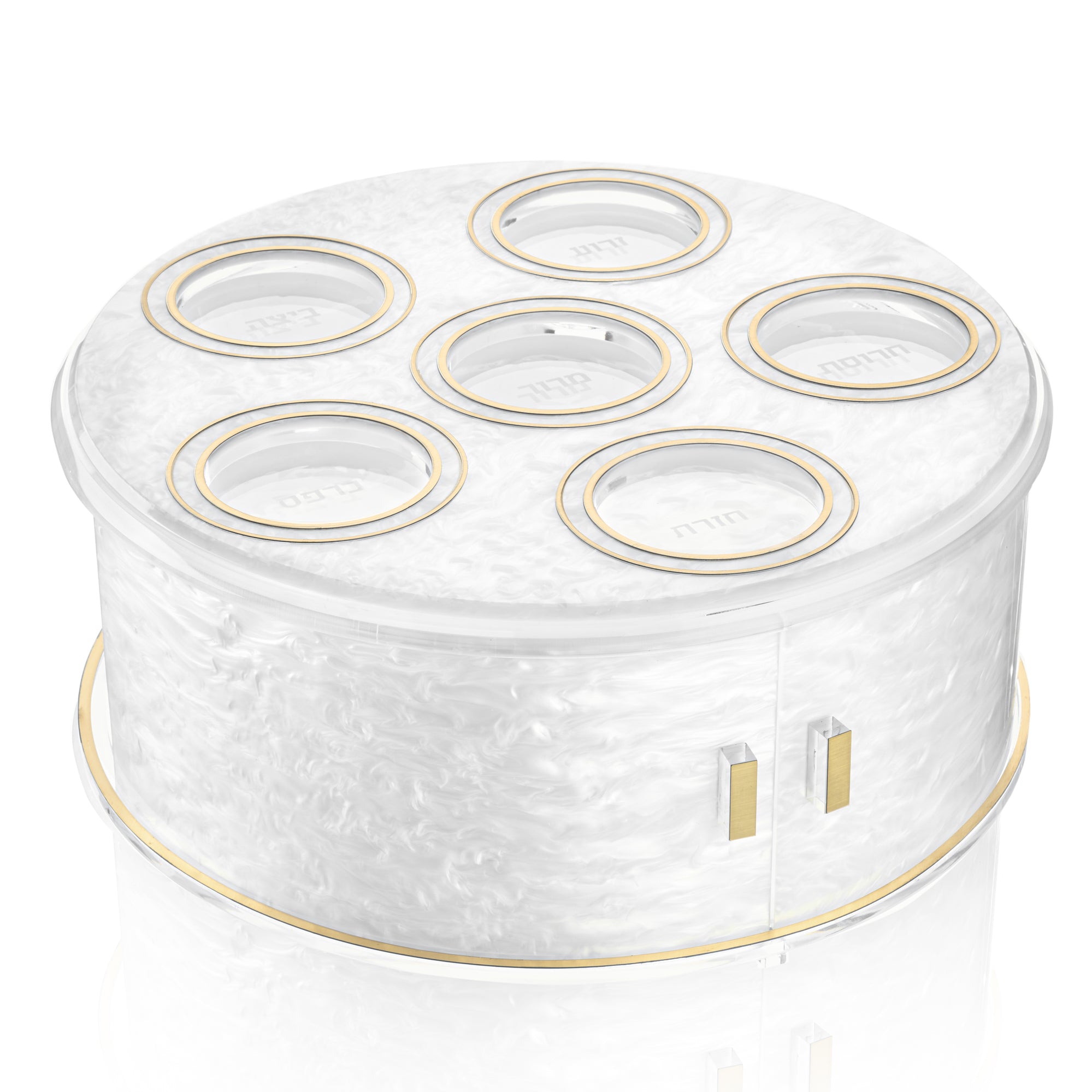 3 Tier Ke'arah Seder Plate with Sliding Doors