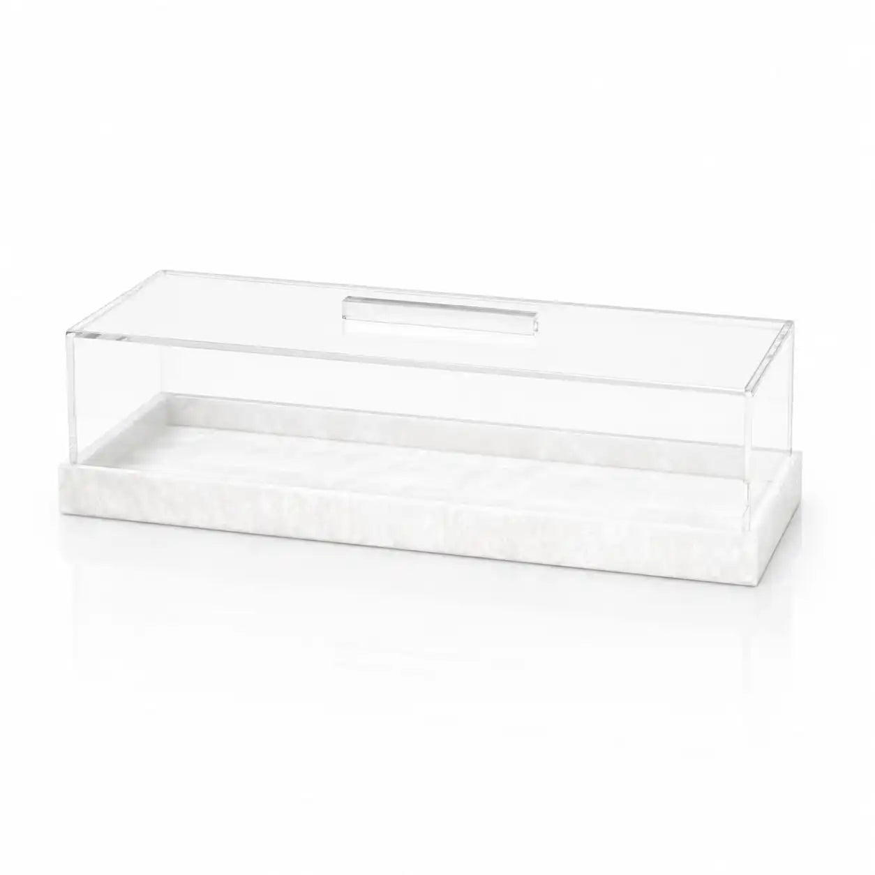 Clear acrylic cake tray on a white background - zstander