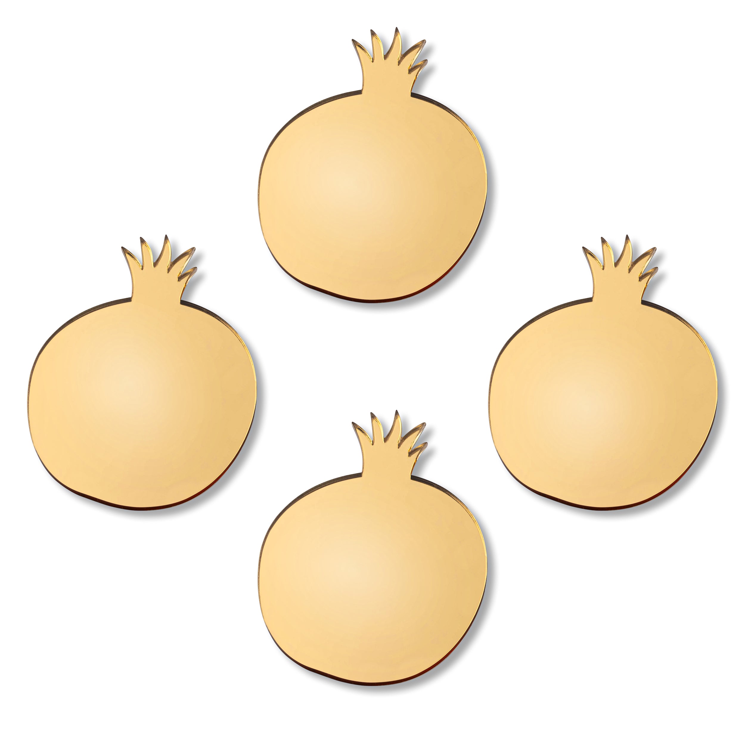 Lucite Pomegranate Coasters (Set of 4)