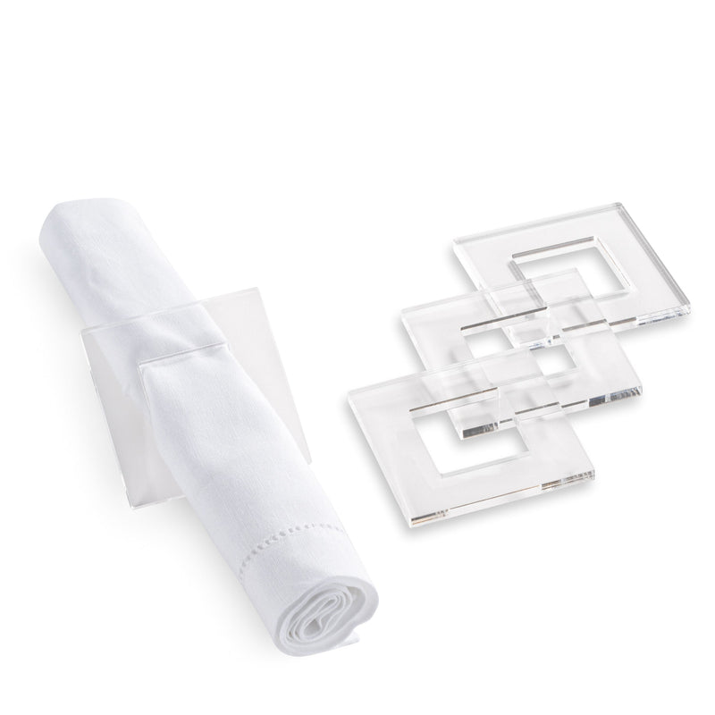 Napkin Rings Clear Square