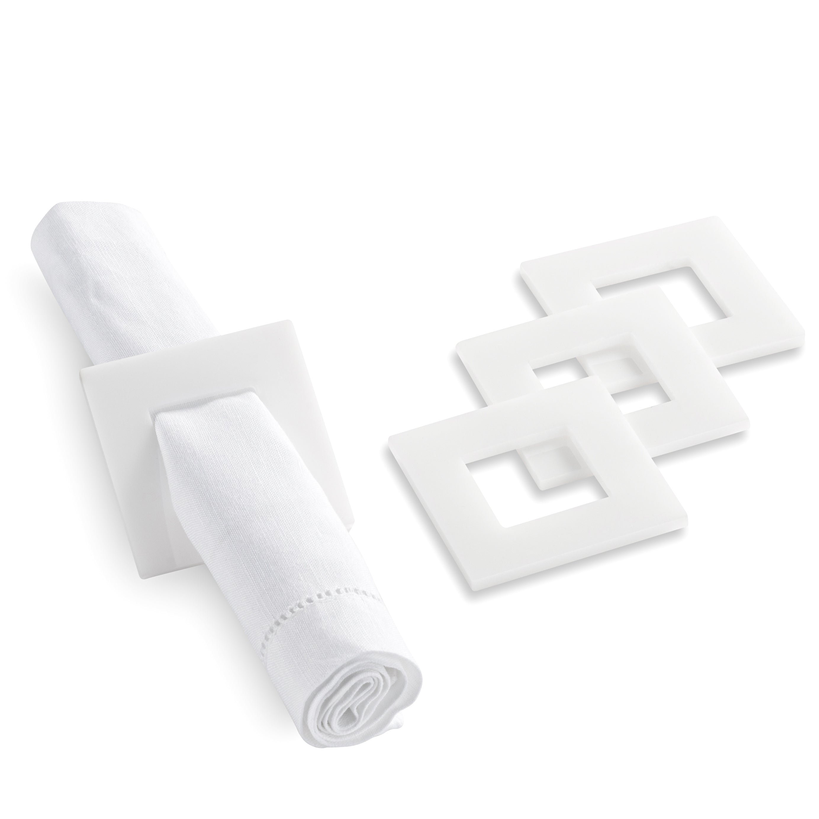 Square Napkin Rings (White)