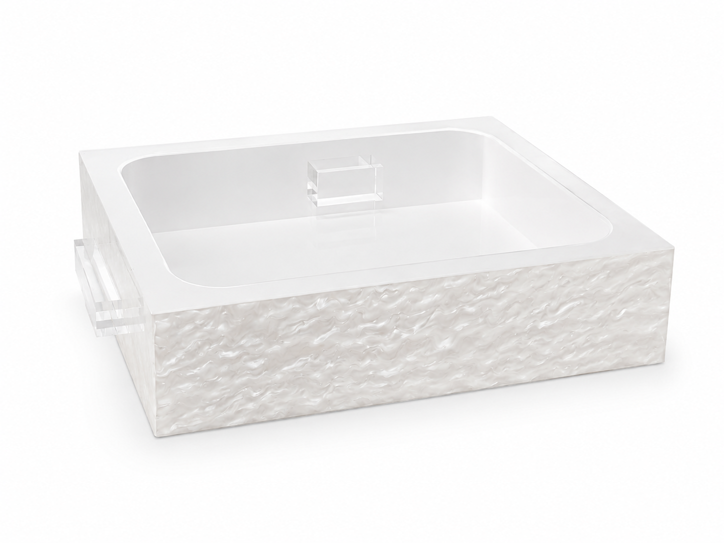 pearl marble 9x13 pan holder with handles on a white background - Zstander