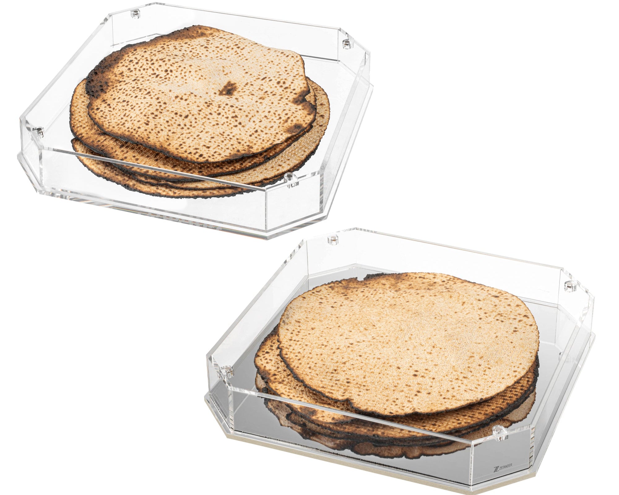 Lucite Matzah Box (Also Converts To 2 Trays)
