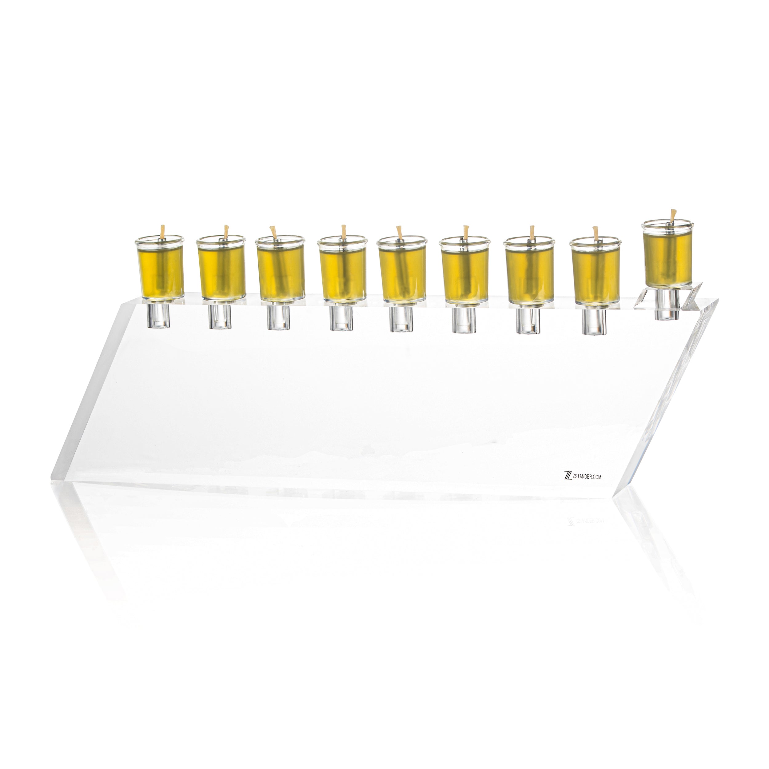 Lucite Oil Menorah - Modern & Sophisticated