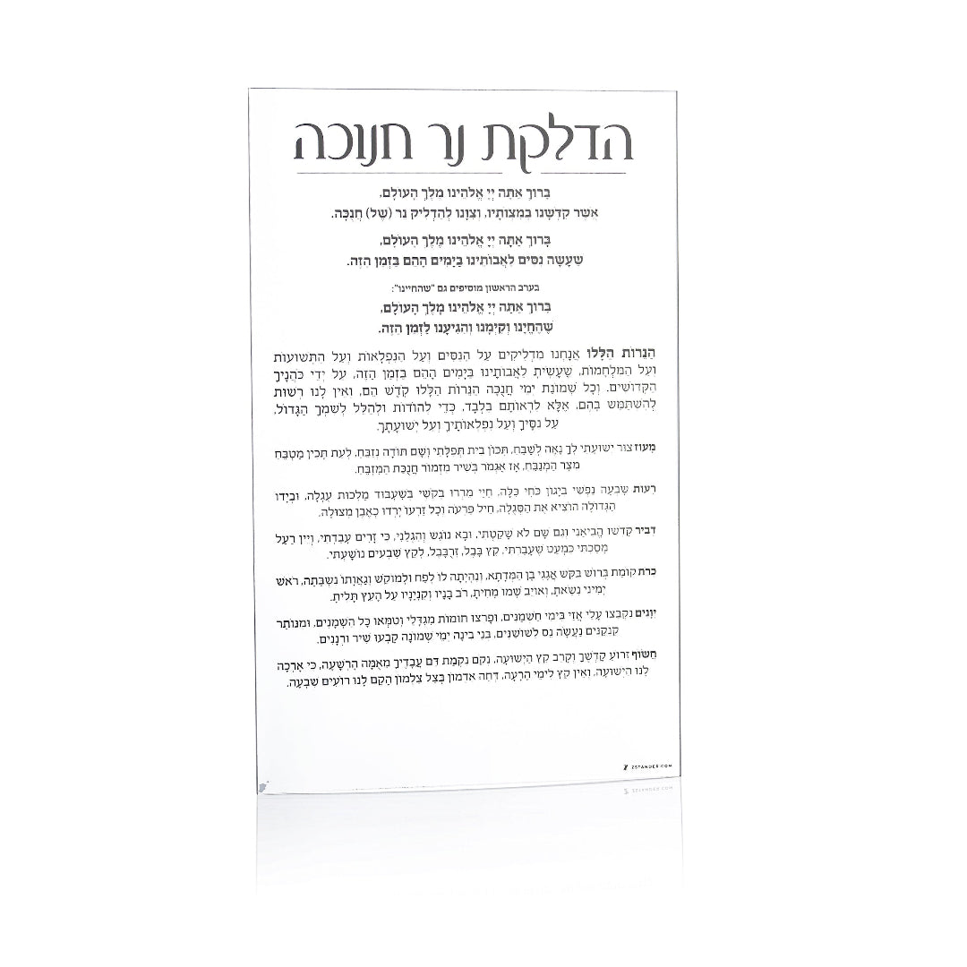 Menorah Brachos Plaque