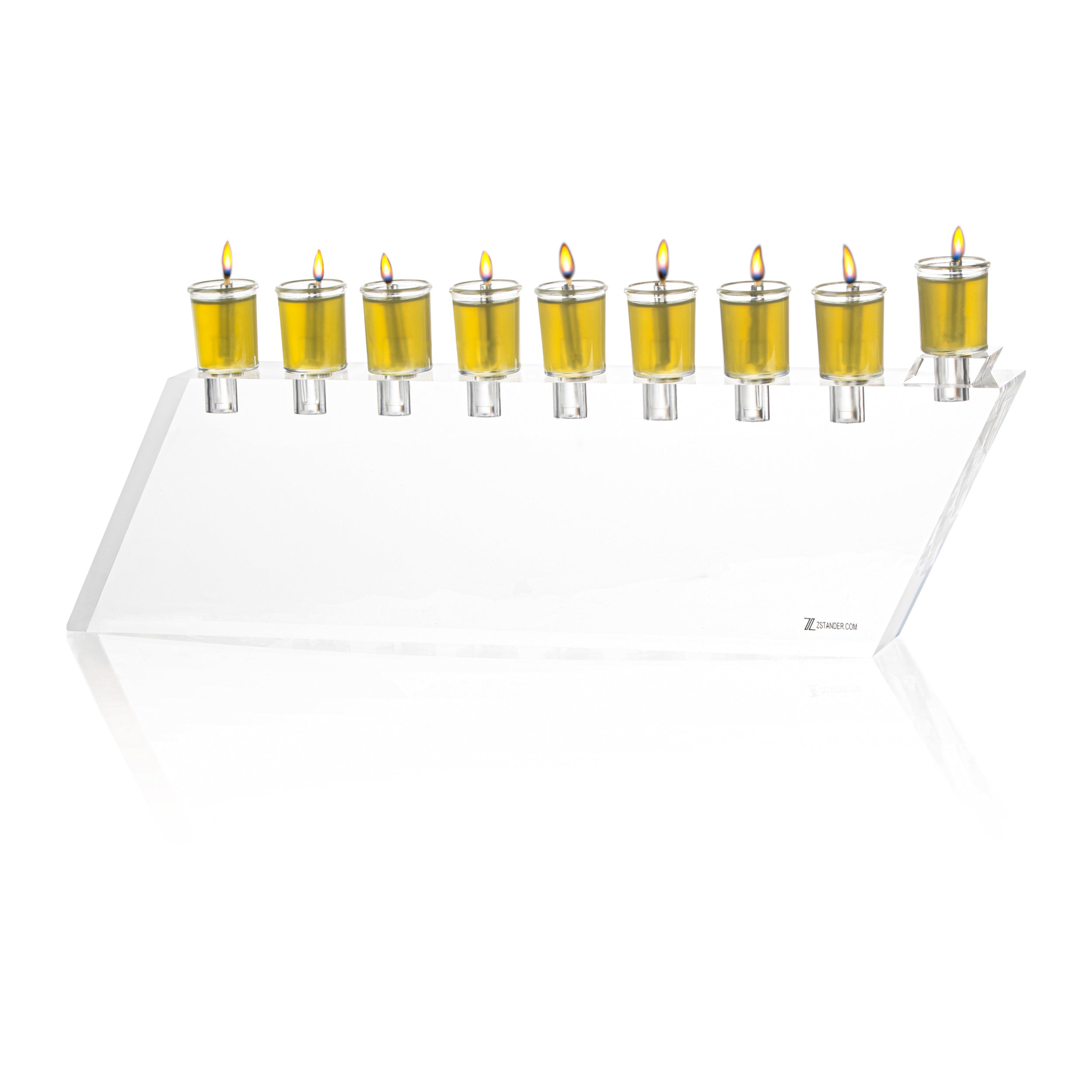 Lucite Oil Menorah - Modern & Sophisticated
