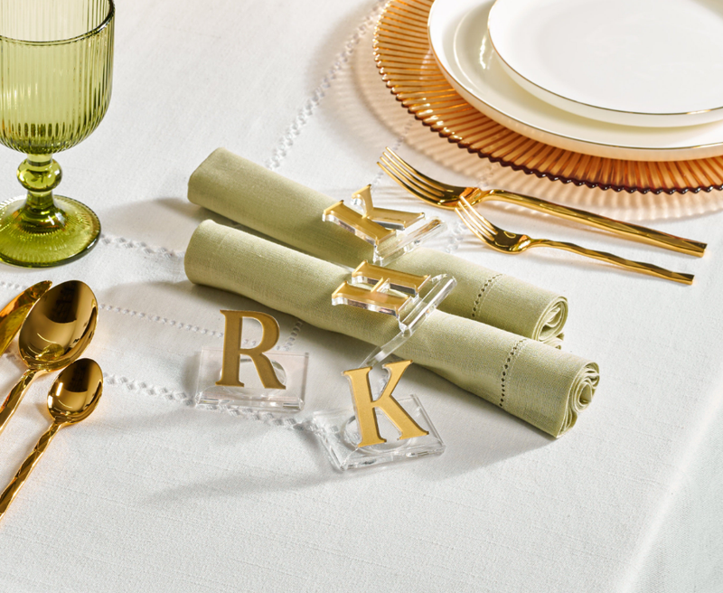 Monogrammed Lucite Napkin Rings (1 Letter) – Zstander