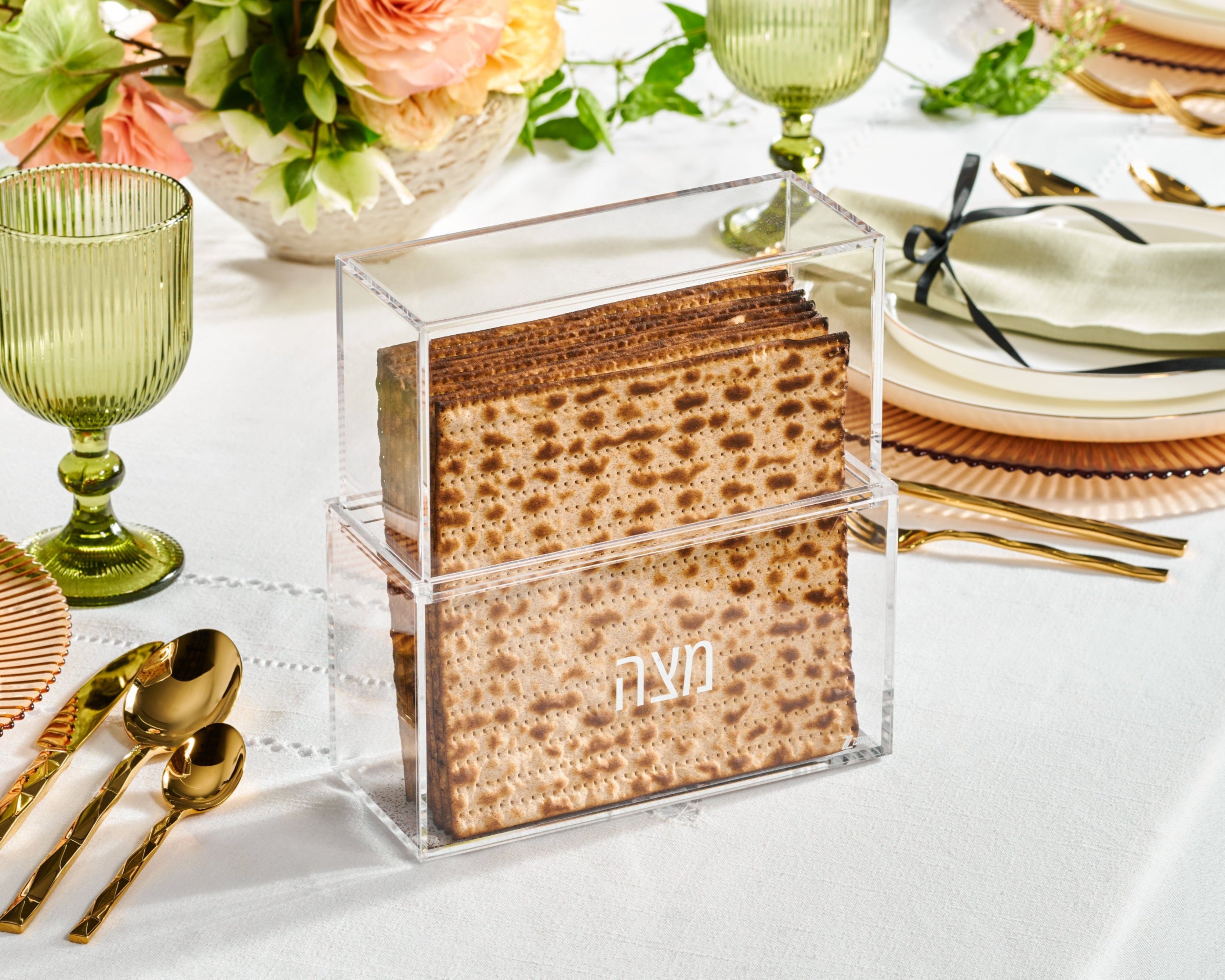 Lucite Matzah Box (Standing Square)