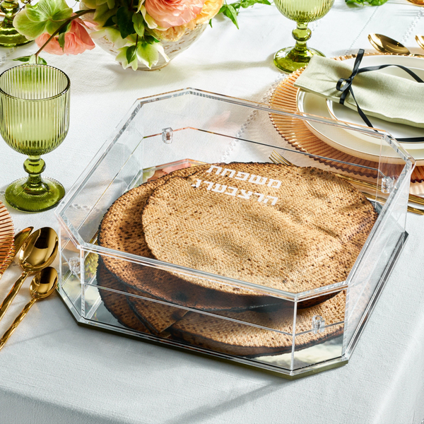 Lucite Matzah Box (Also Converts To 2 Trays)