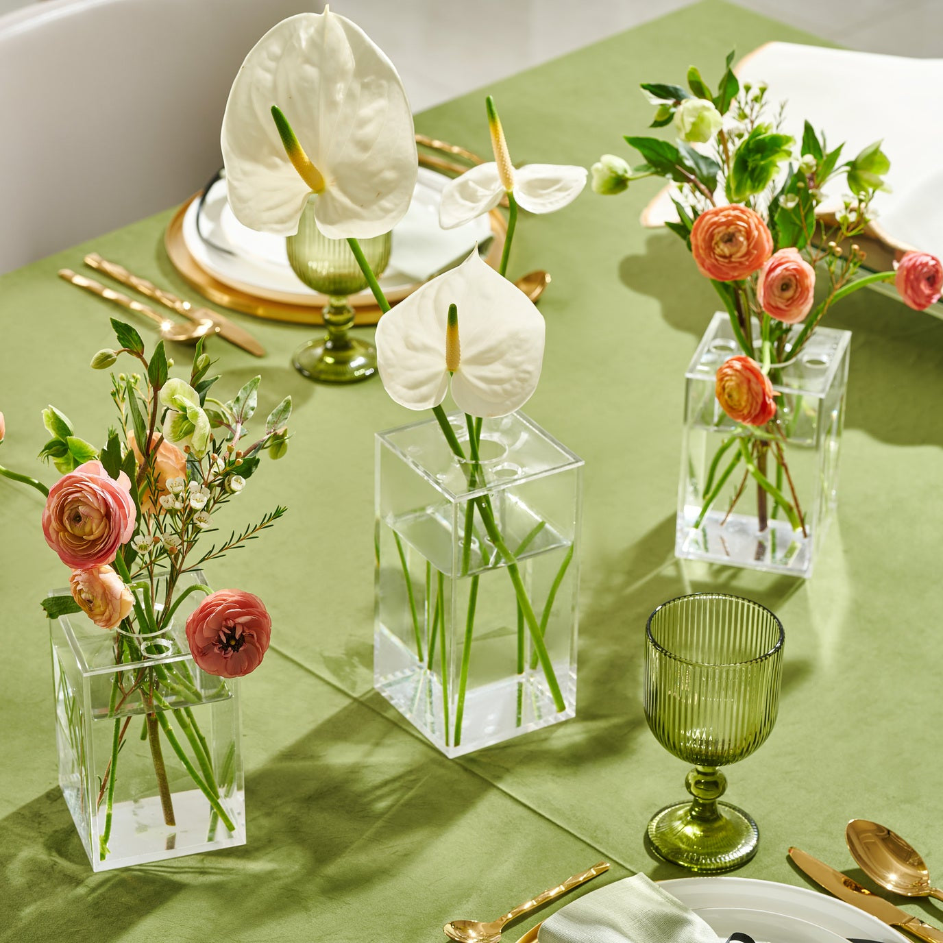 Lucite Vase with stem holder
