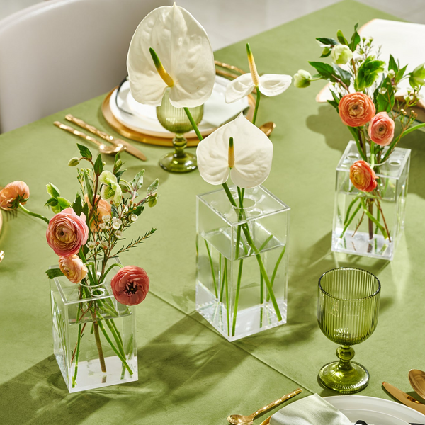 Lucite Vase with stem holder