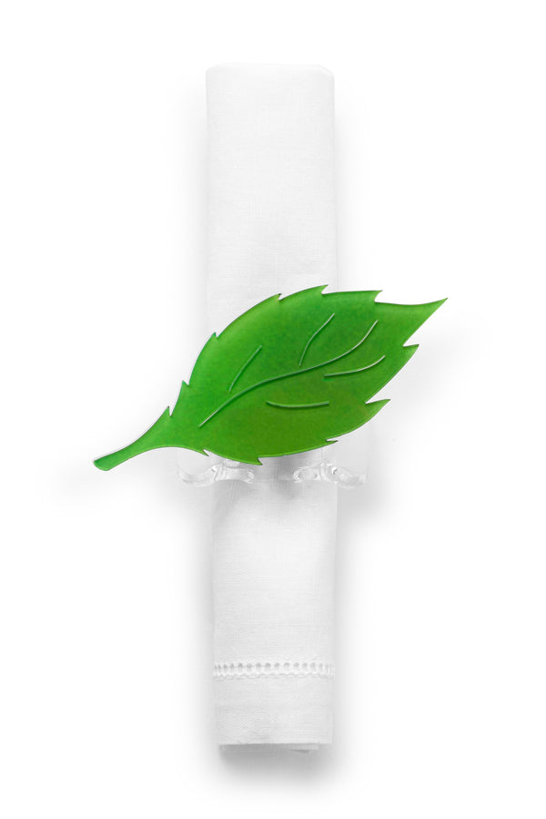 Lucite Leaf Napkin Rings