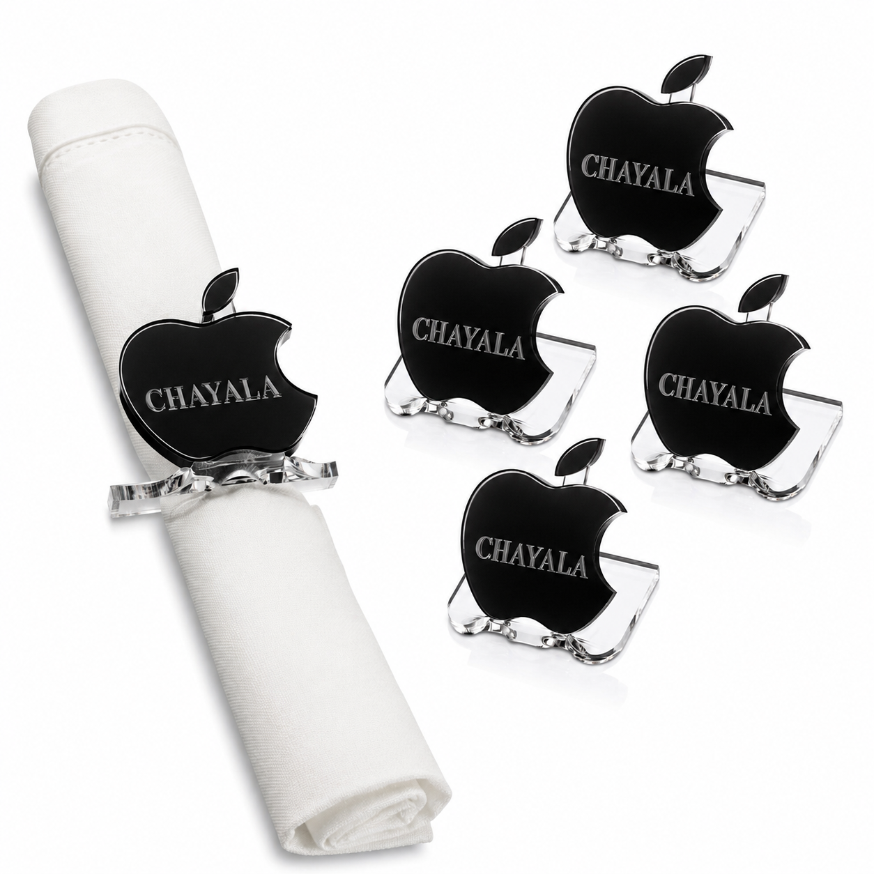 Personalized Apple Napkin Rings