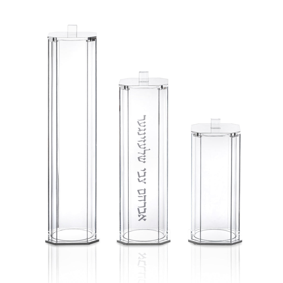 Megilah Case with Silver Mirror Lucite Trim