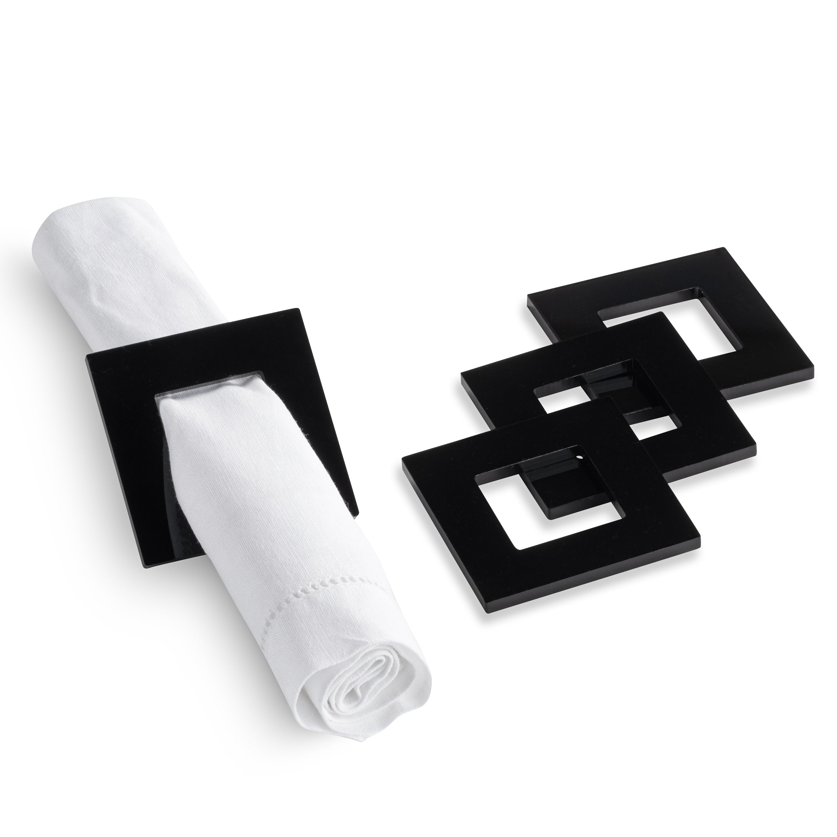 Square Napkin Rings (Black)