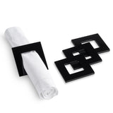 Square Napkin Rings (Black)