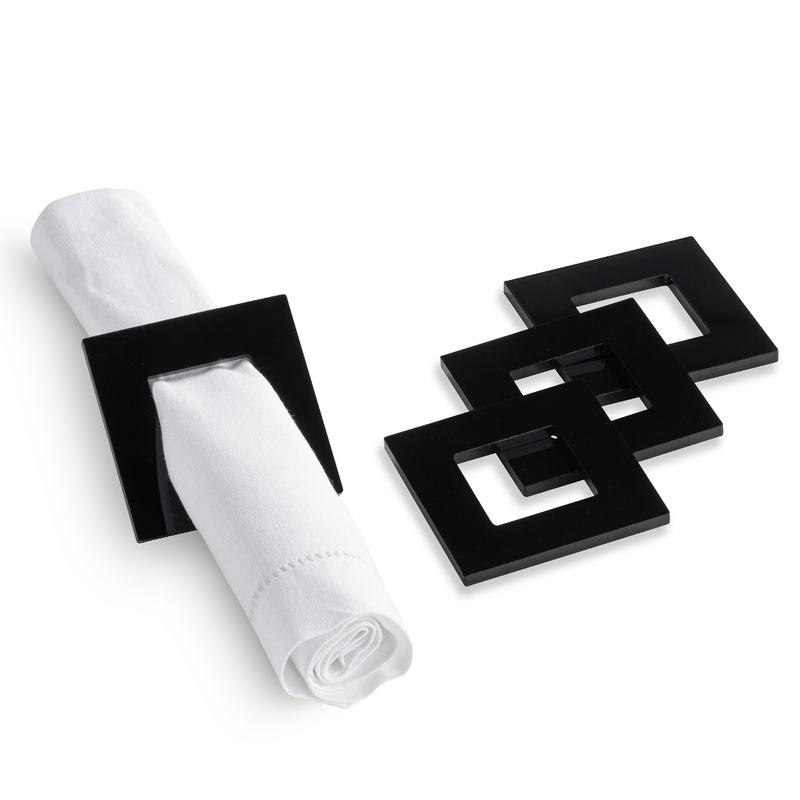 Square Napkin Rings (Black)