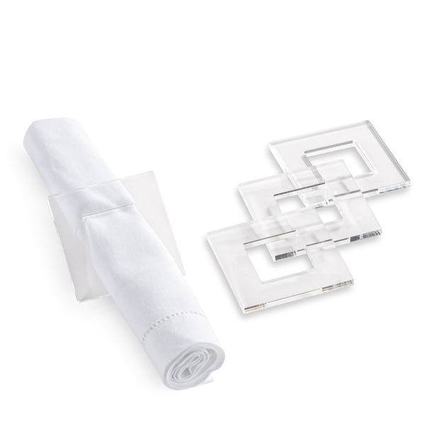 Clear Square Napkin Rings