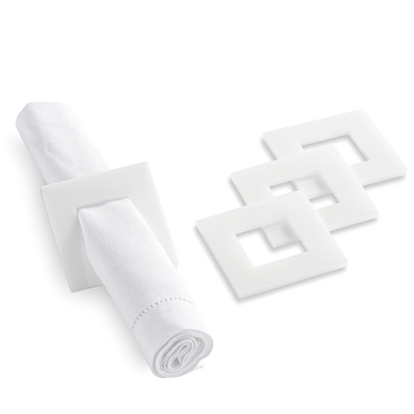 Square Napkin Rings (White)