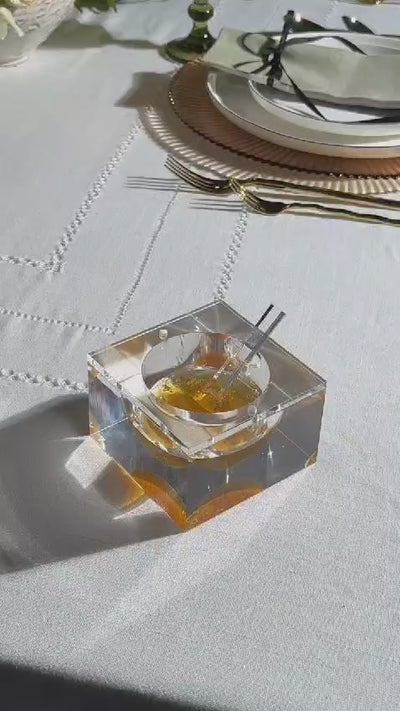 honey dish filled with honey
