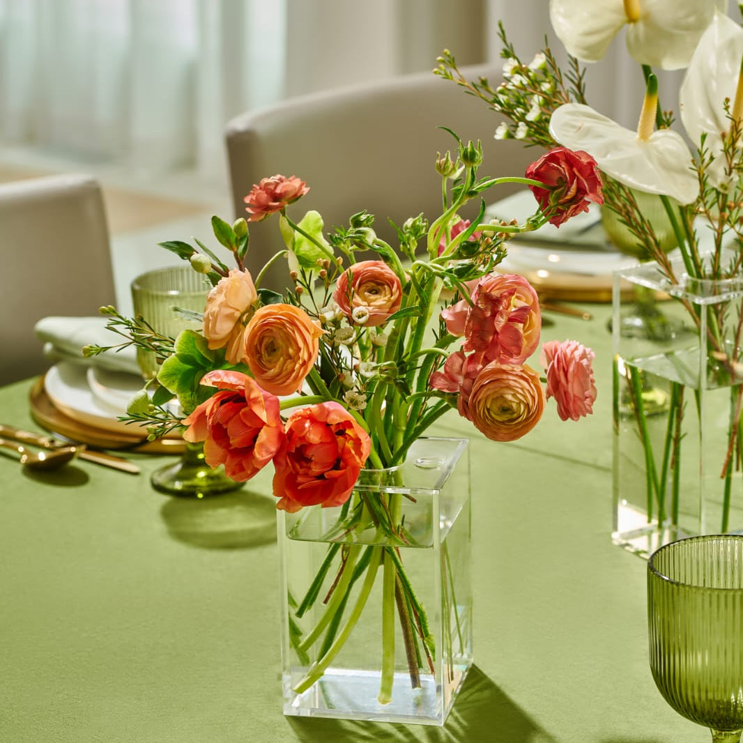 Lucite Vase with stem holder