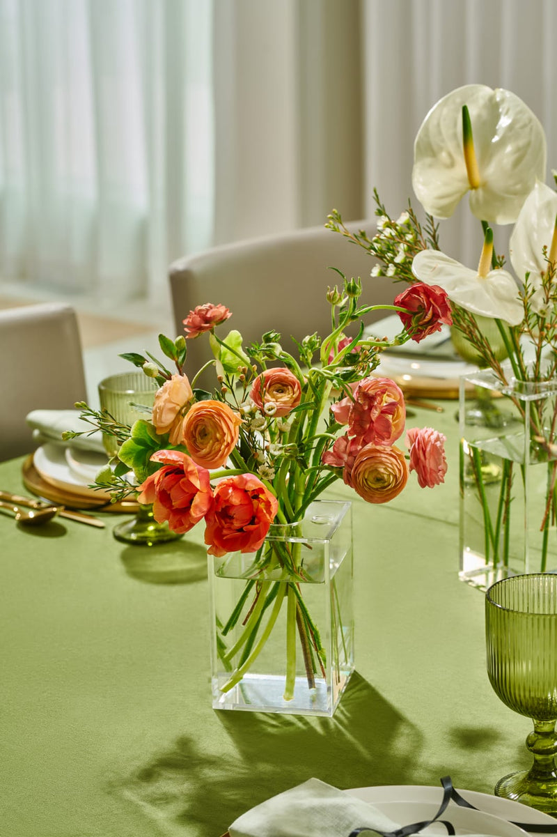 Lucite Vase with stem holder