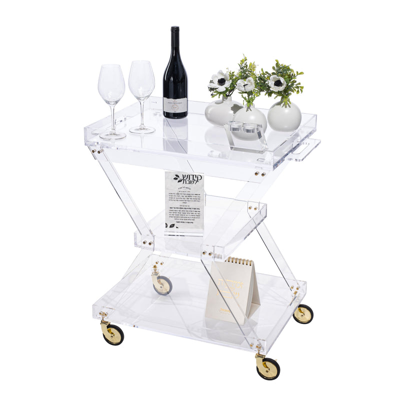 Serving cart with removable tray