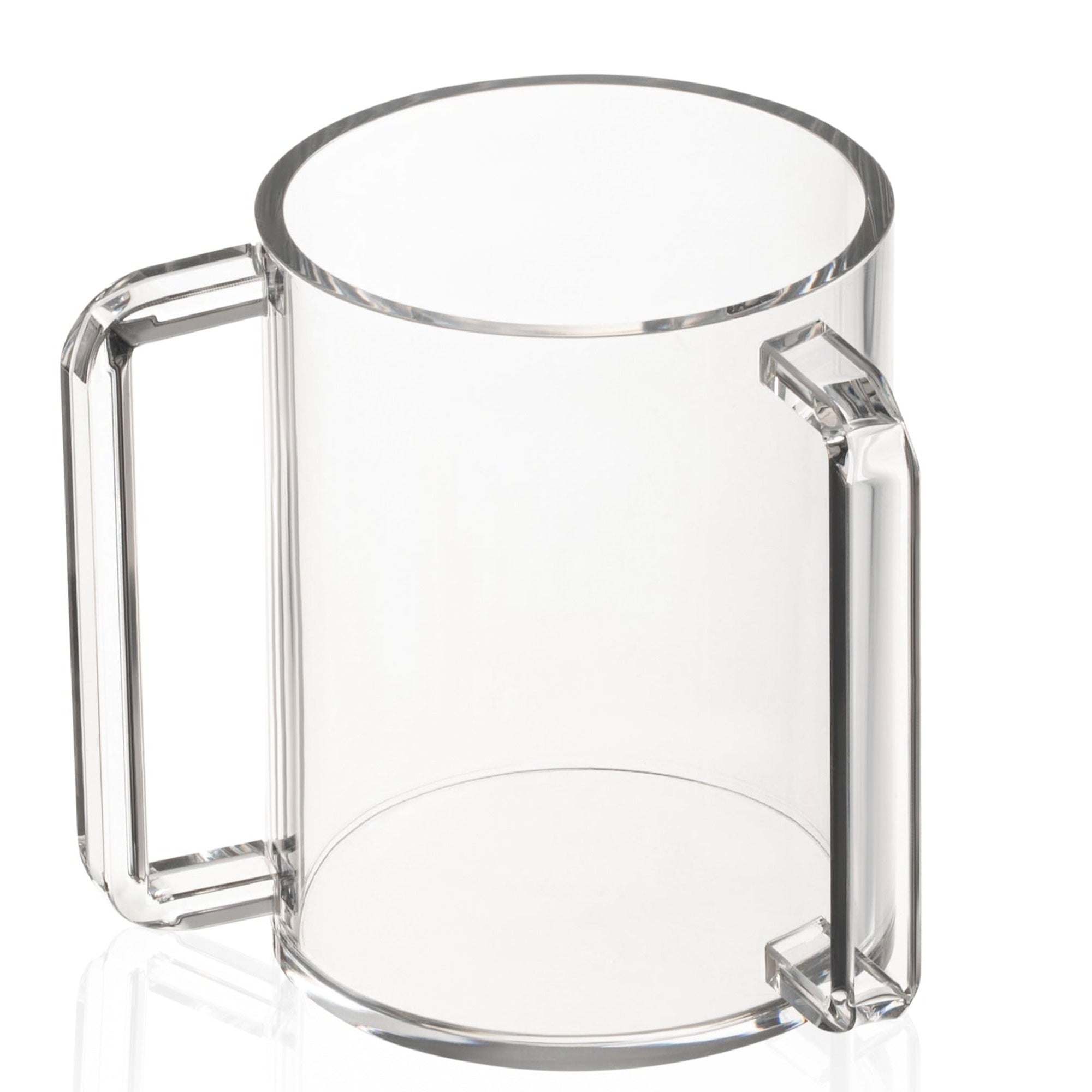 Clear lucite washing cup with handles on a white background - Zstander