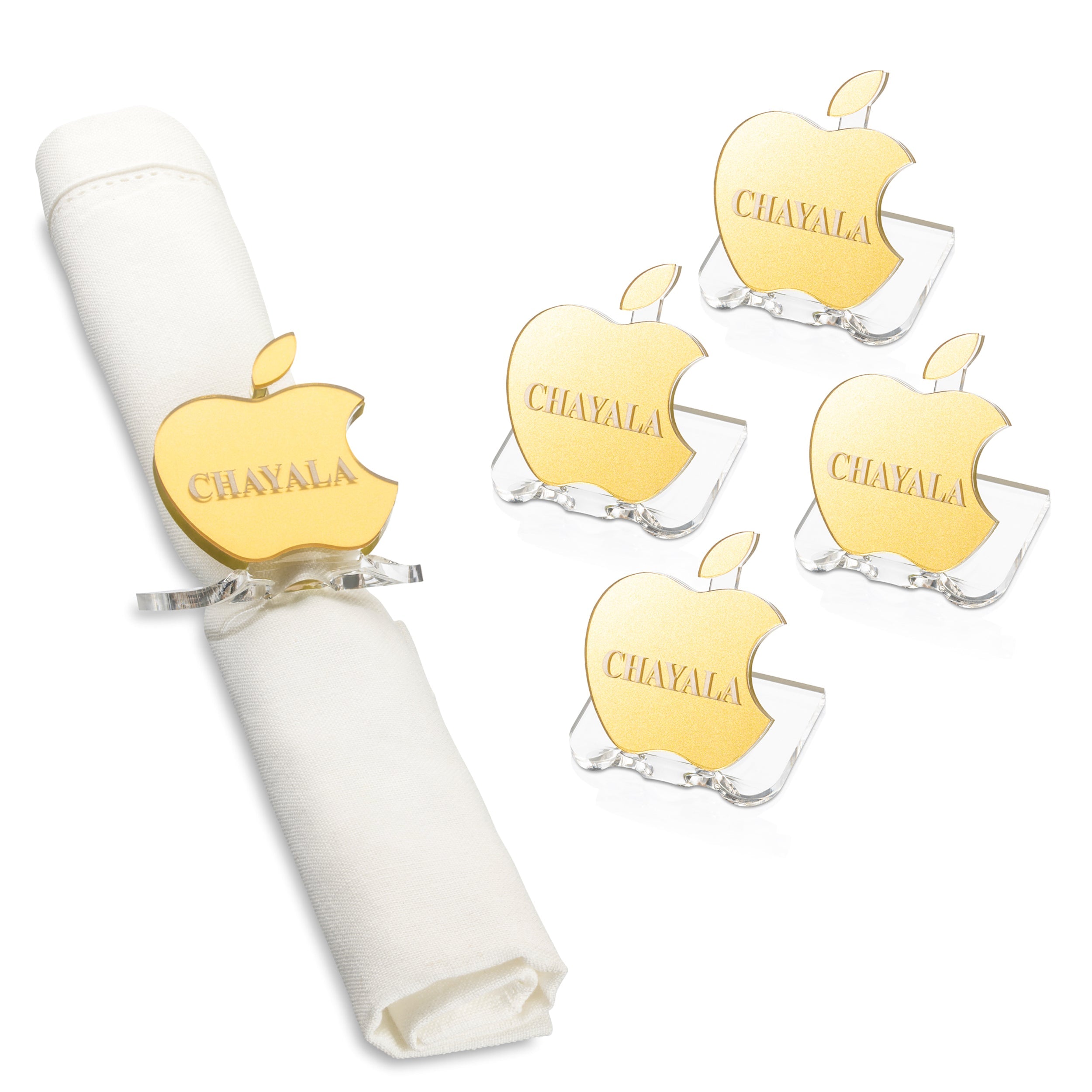 Personalized Apple Napkin Rings