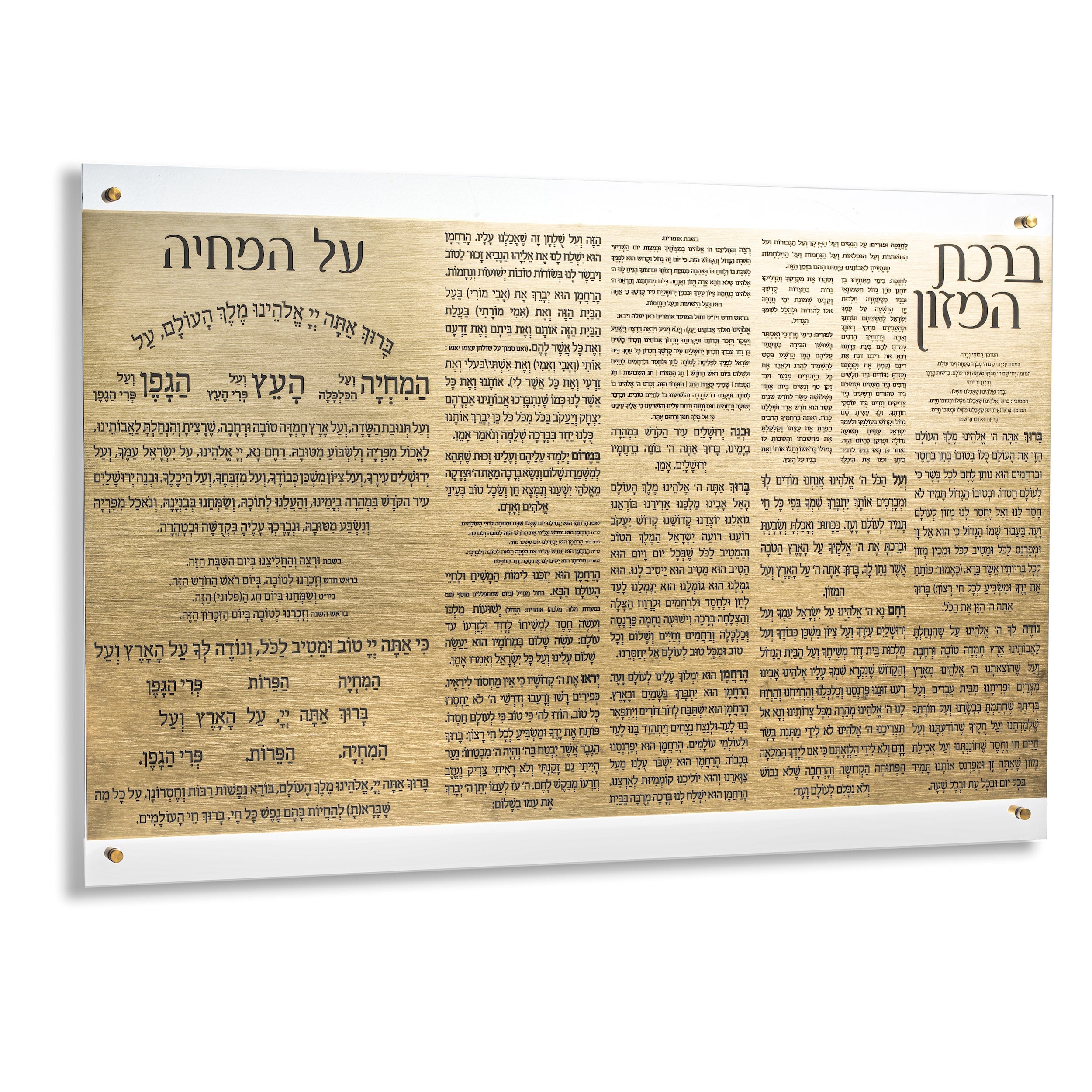 Birchas Hamazon with Al Hamichya Wall Plaque 24x36