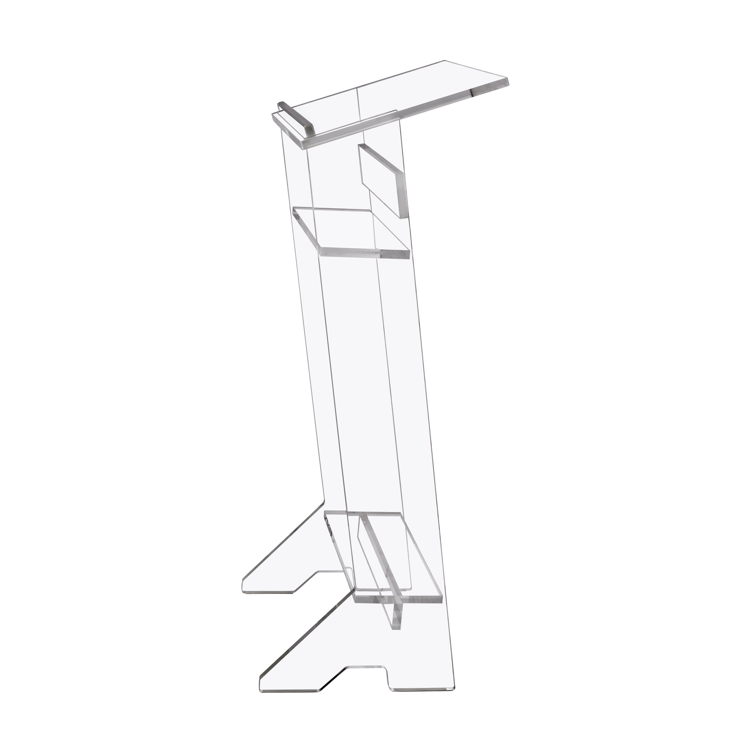 Clear acrylic Floor shtender on a white background - Zstander
