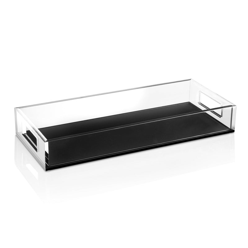 Clear Lucite Tray with matte black bottom